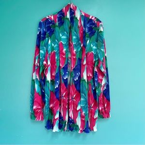 Vintage Plisse Floral Blouse